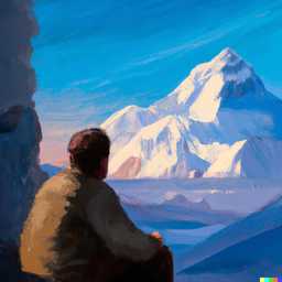 someone gazing at Mount Everest, painting by Edward Hopper generated by DALL·E 2